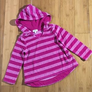 Splendid Mini Stripe Terry Hoodie 2T magenta